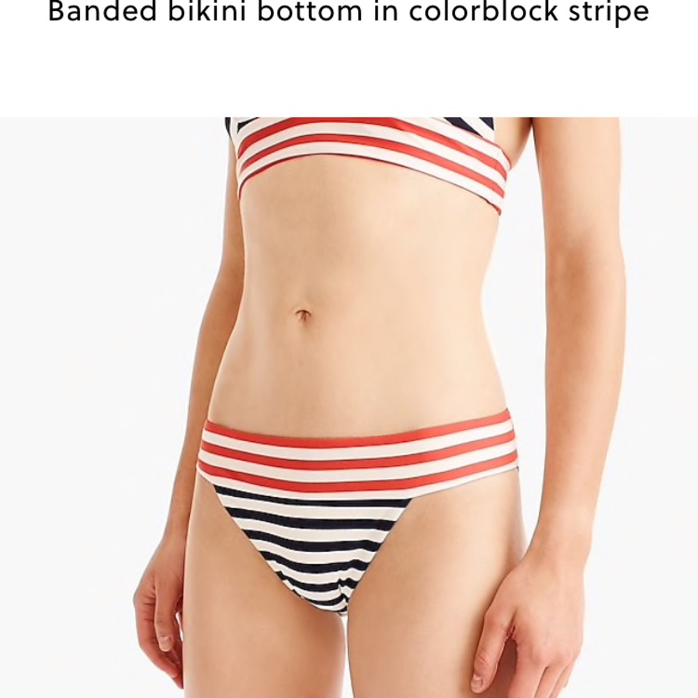 J. Crew Banded bikini bottom in color block stripe